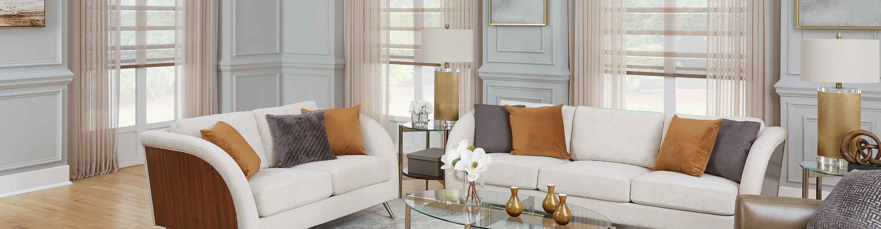 Graber beige window treatments
